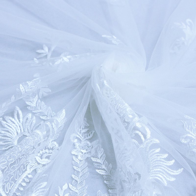 Dress Single Edge White Polyester Sequin Fabric for Women's Wear Whole 4